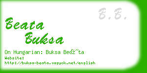 beata buksa business card